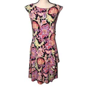 Ralph Lauren RLR Petite Dress Size M Paisley Floral Sleeveless Slinky Stretch